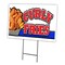 Signmission Curly Fries Yard Sign & Stake outdoor plastic coroplast window, C-1216 Curly Fries C-1216 Curly Fries - alternate 1